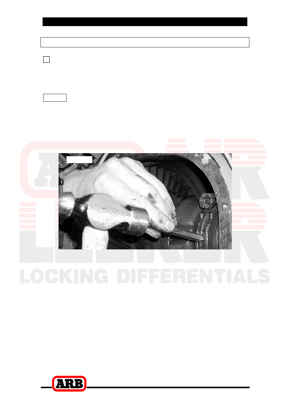 2 removing the existing differential, Marking the bearing caps | ARB RD44 User Manual | Page 8 / 46