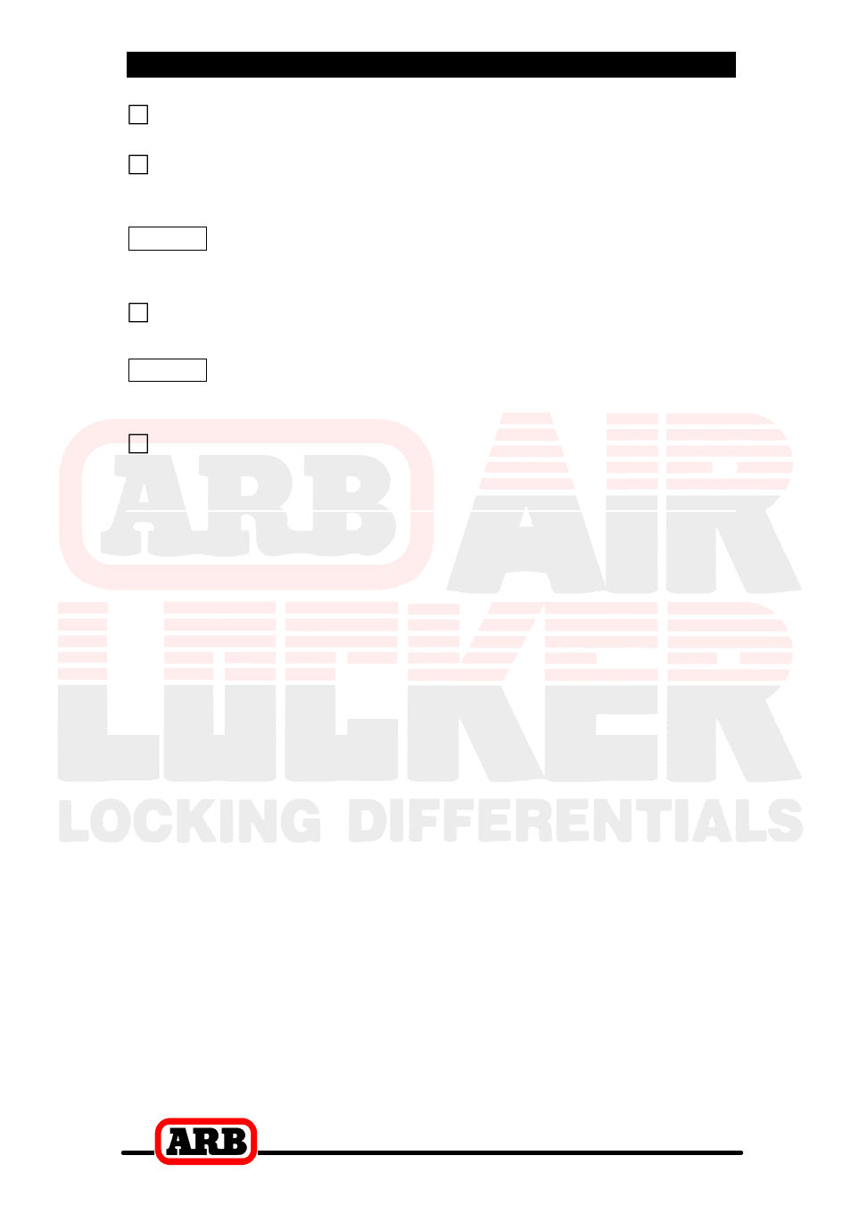 4 installing the air locker | ARB RD85 User Manual | Page 15 / 42