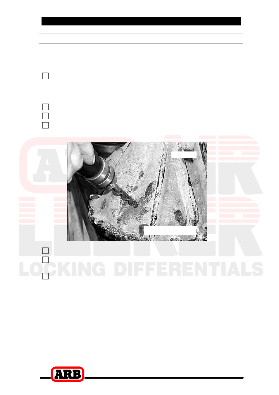 4 installing the air locker, Drilling and tapping the bulkhead port | ARB RD85 User Manual | Page 16 / 42