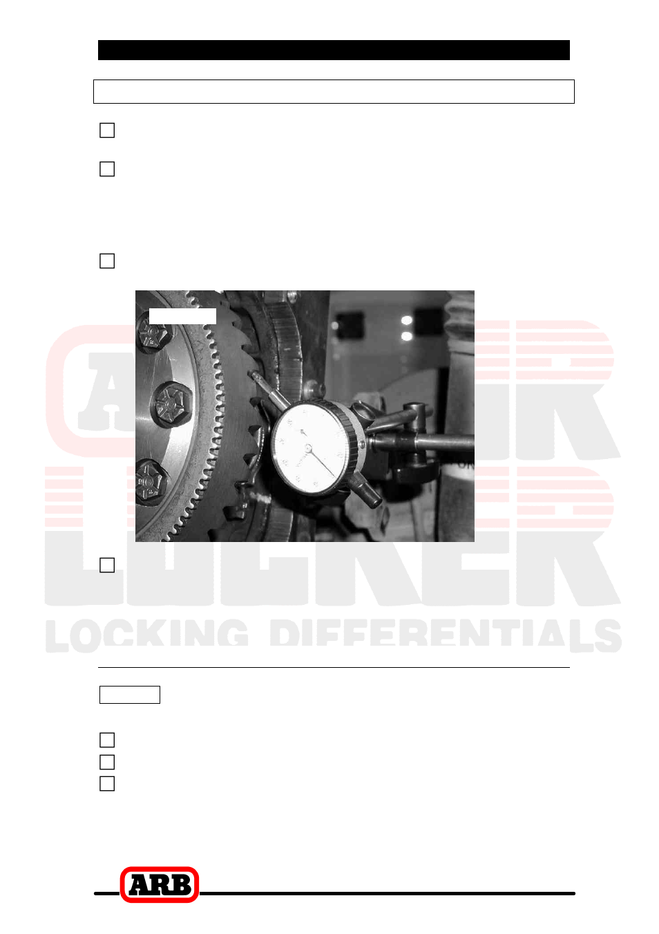 4 installing the air locker, Final backlash checking, Re-shimming the backlash | ARB RD85 User Manual | Page 24 / 42