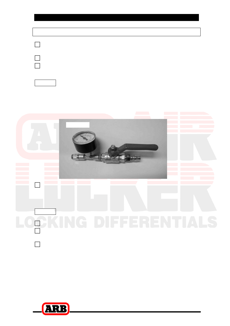 4 installing the air locker, Bench testing the air locker | ARB RD85 User Manual | Page 27 / 42