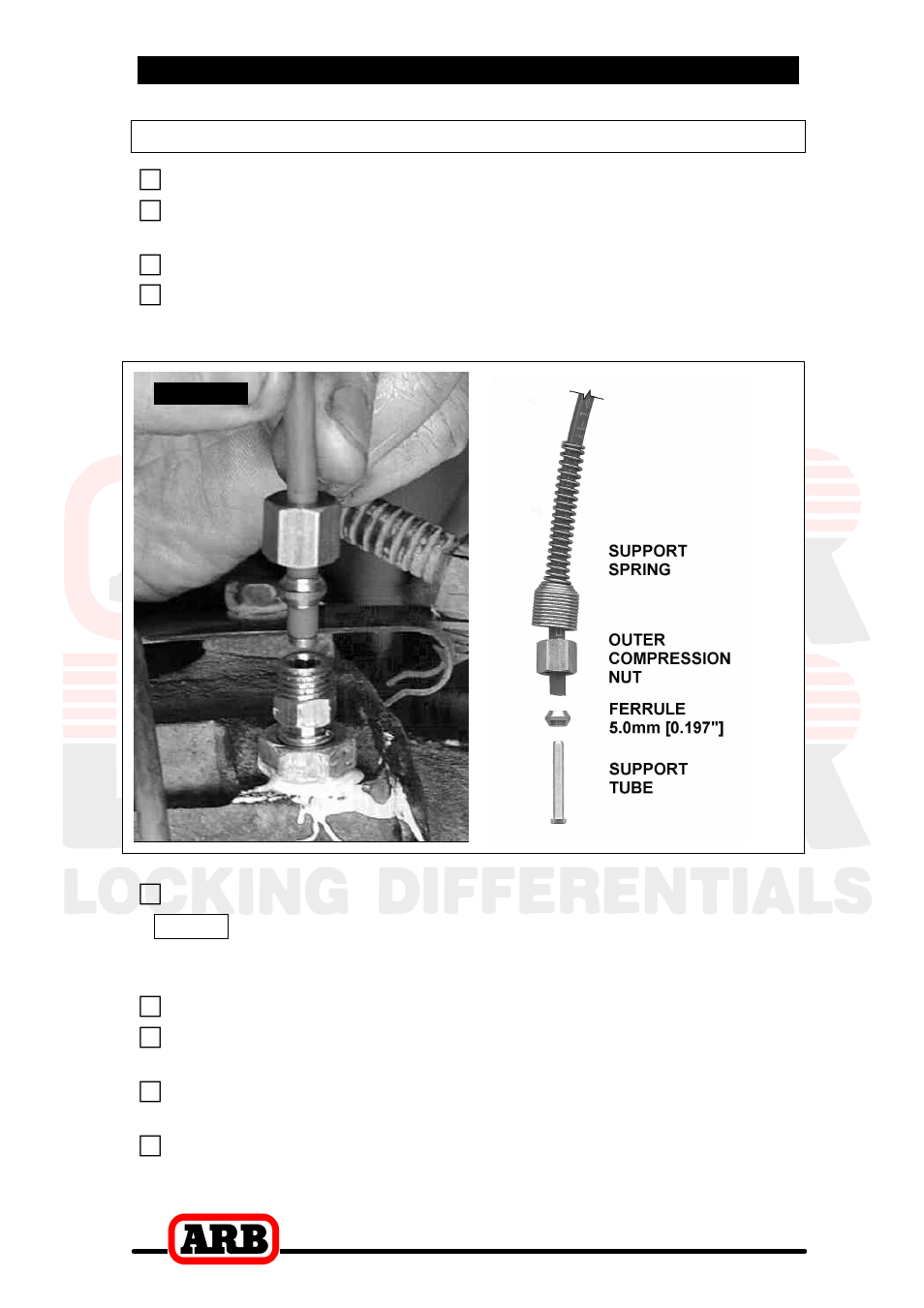 5 installing the air system, Connection to the bulkhead fitting | ARB RD85 User Manual | Page 32 / 42