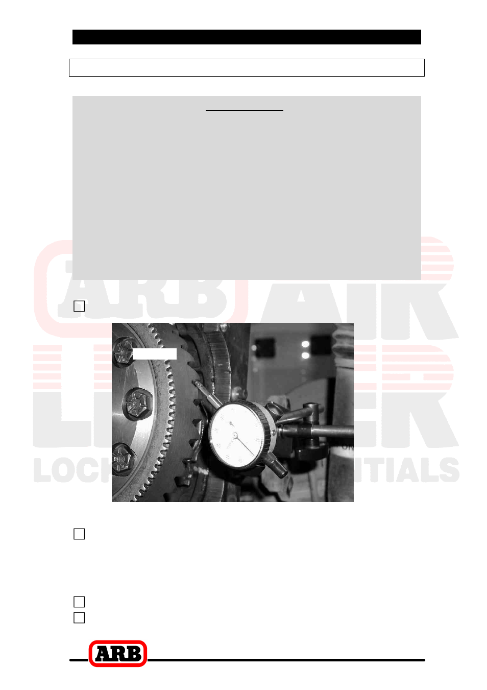 2 removing the existing differential, Checking the current backlash amount, Important | ARB RD85 User Manual | Page 9 / 42