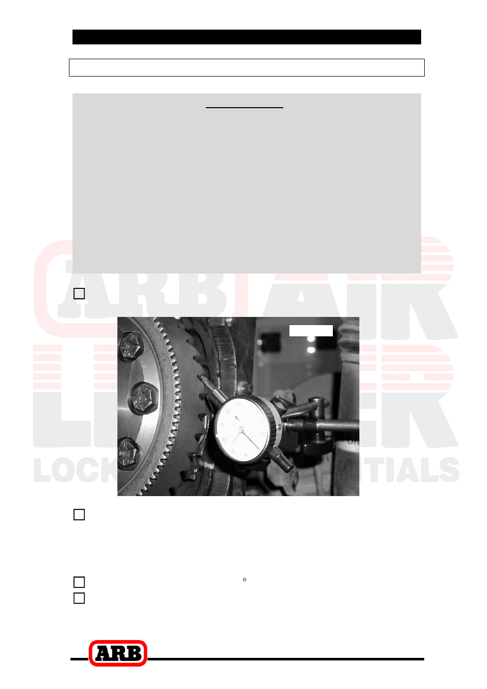 2 removing the existing differential, Checking the current backlash amount, Important | ARB RD127 User Manual | Page 9 / 40