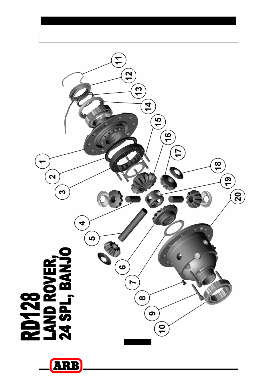 7 parts list, Exploded assembly diagram | ARB RD128 User Manual | Page 39 / 40