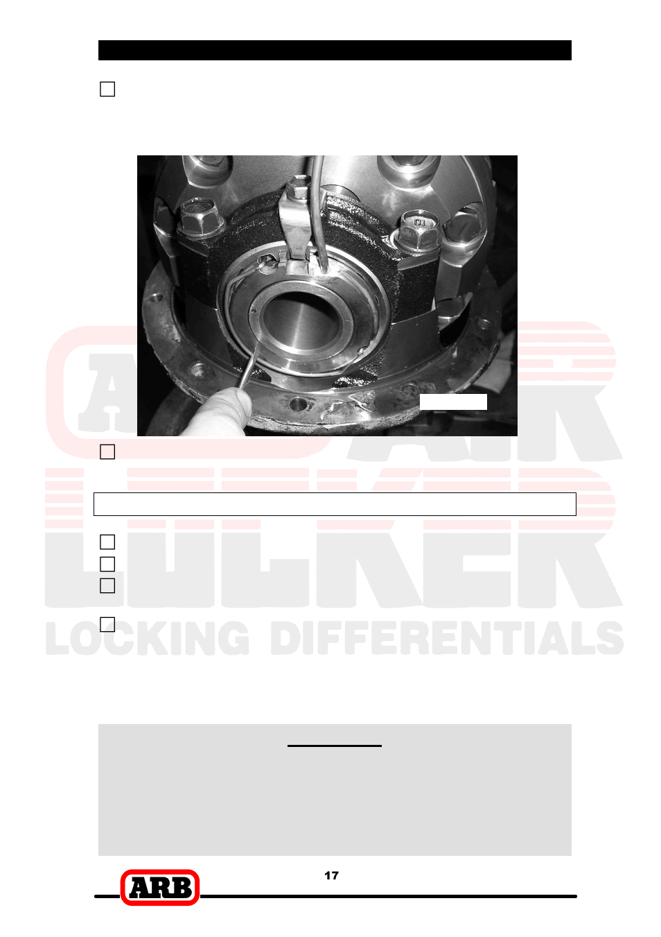 3 installing the air locker, Setting up the bulkhead fitting | ARB RD138 User Manual | Page 19 / 40