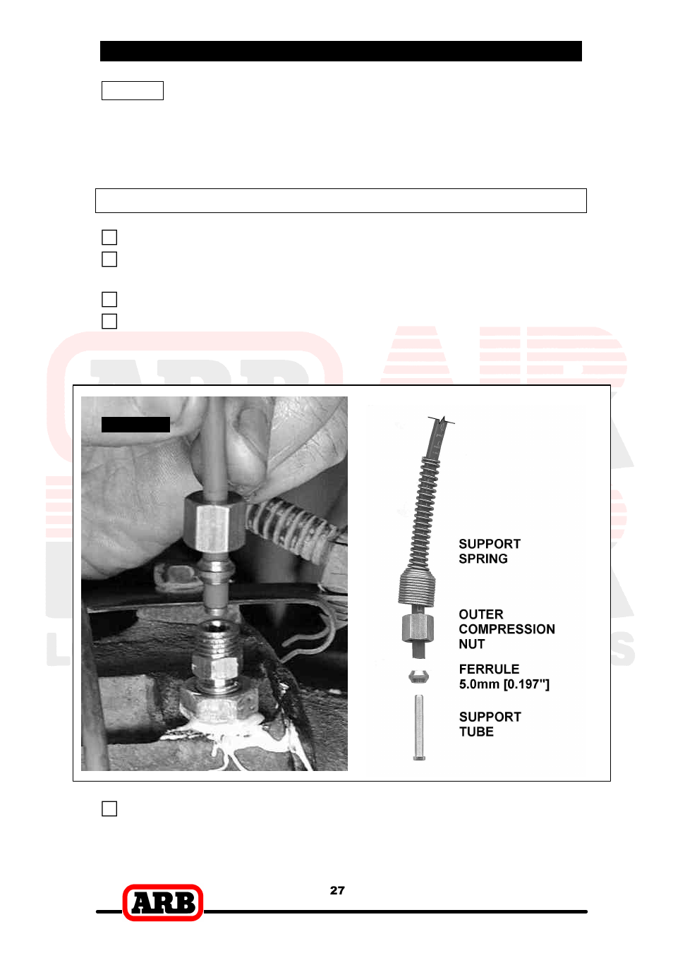 4 installing the air system, Connection to the bulkhead fitting | ARB RD138 User Manual | Page 29 / 40