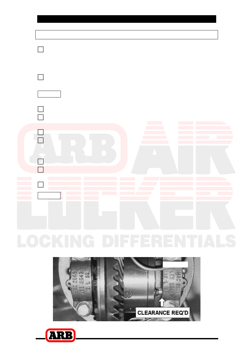 4 installing the air locker, Air locker final assembly | ARB RD20 User Manual | Page 24 / 44