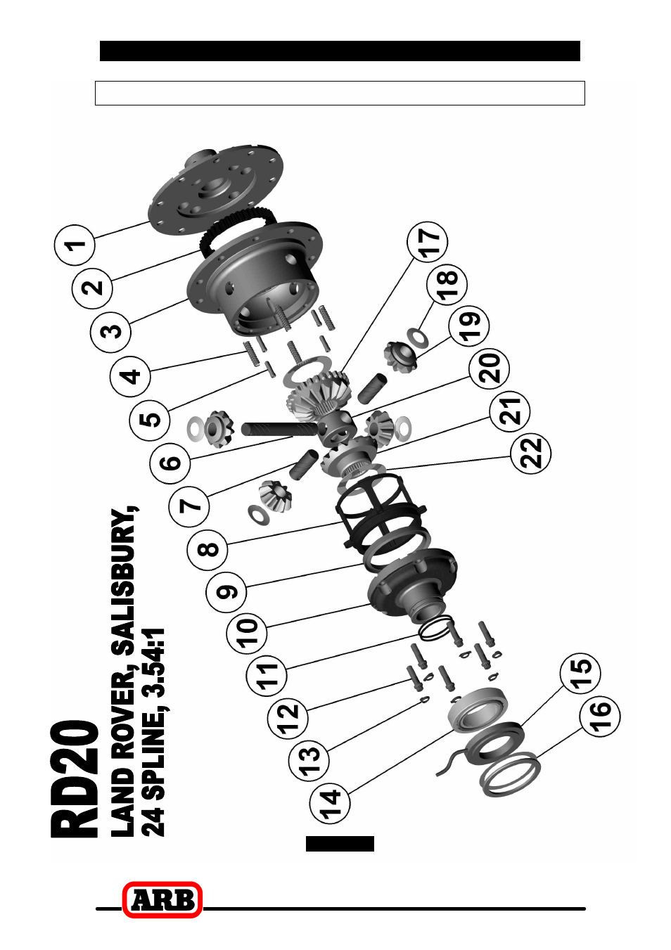8 parts list, Exploded assembly diagram | ARB RD20 User Manual | Page 43 / 44