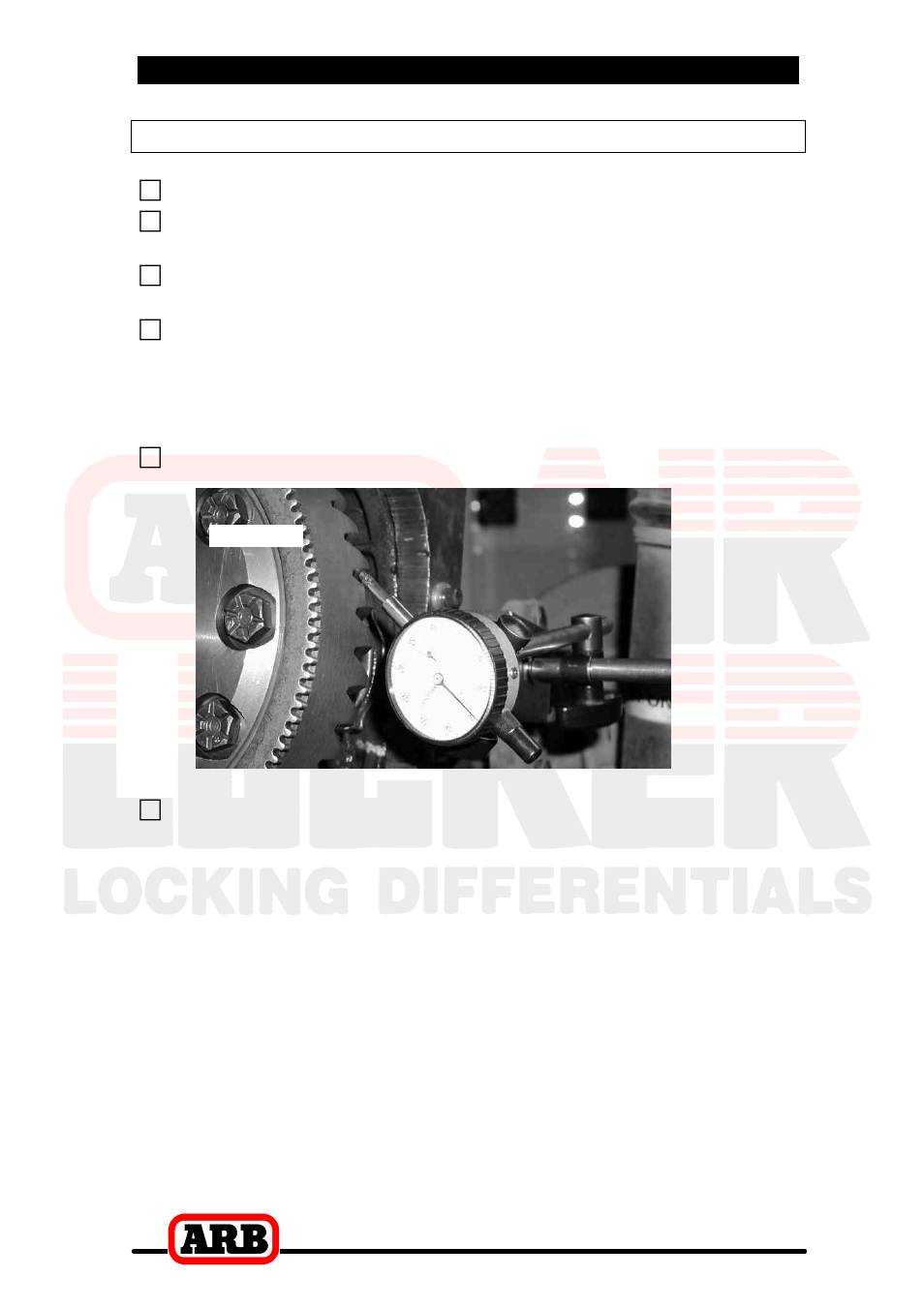 4 installing the air locker, Final backlash checking | ARB RD32 User Manual | Page 25 / 44