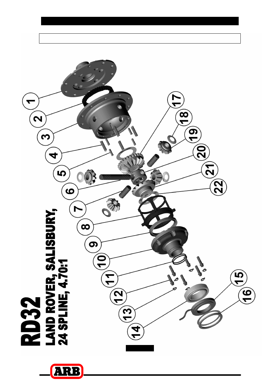 8 parts list, Exploded assembly diagram | ARB RD32 User Manual | Page 43 / 44