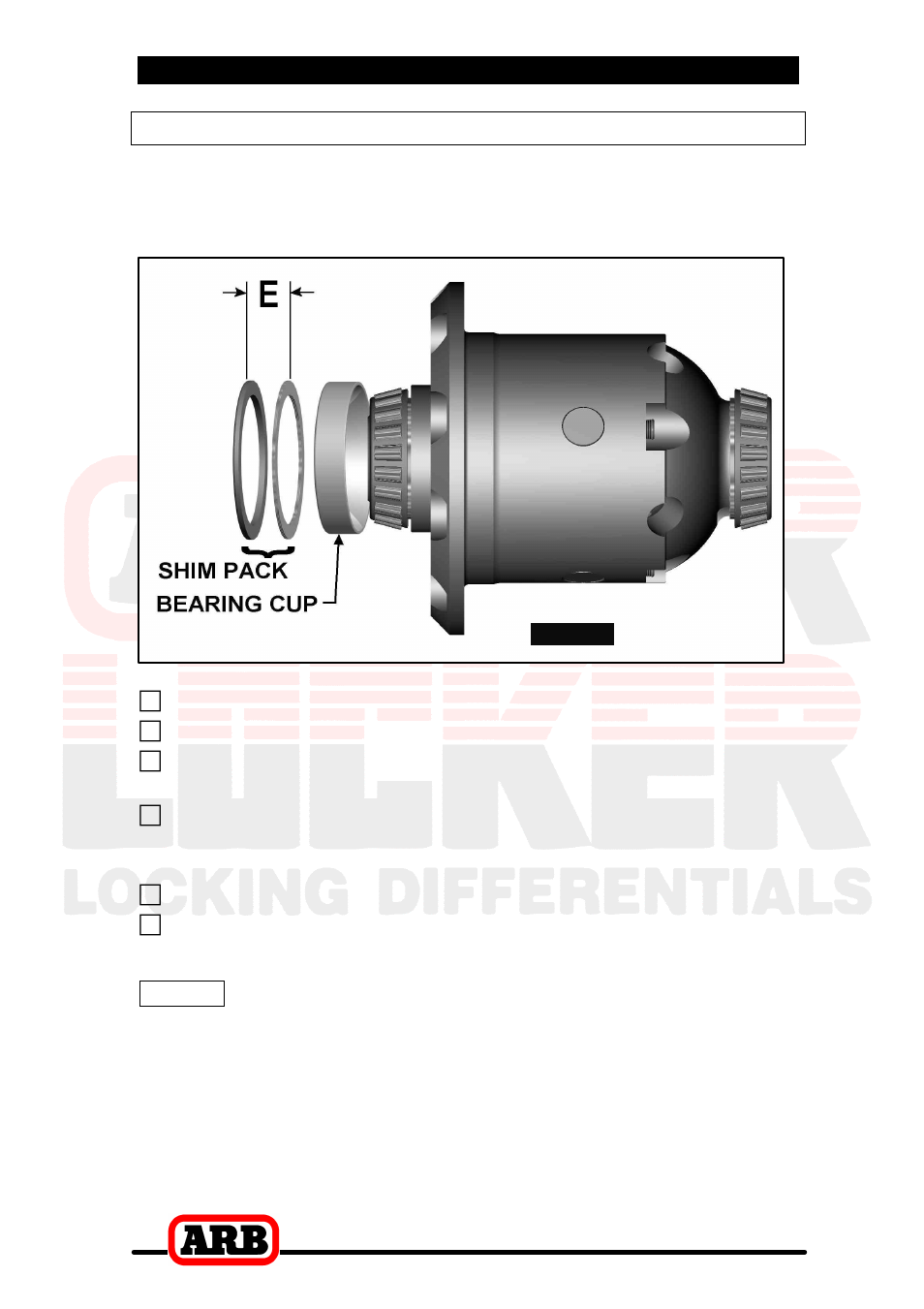 3 installing the air locker, Preload shim measurement | ARB RD110 User Manual | Page 16 / 42