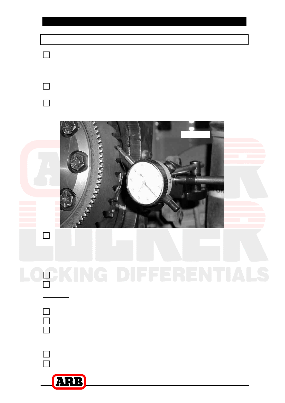 3 installing the air locker, Checking the backlash | ARB RD110 User Manual | Page 25 / 42