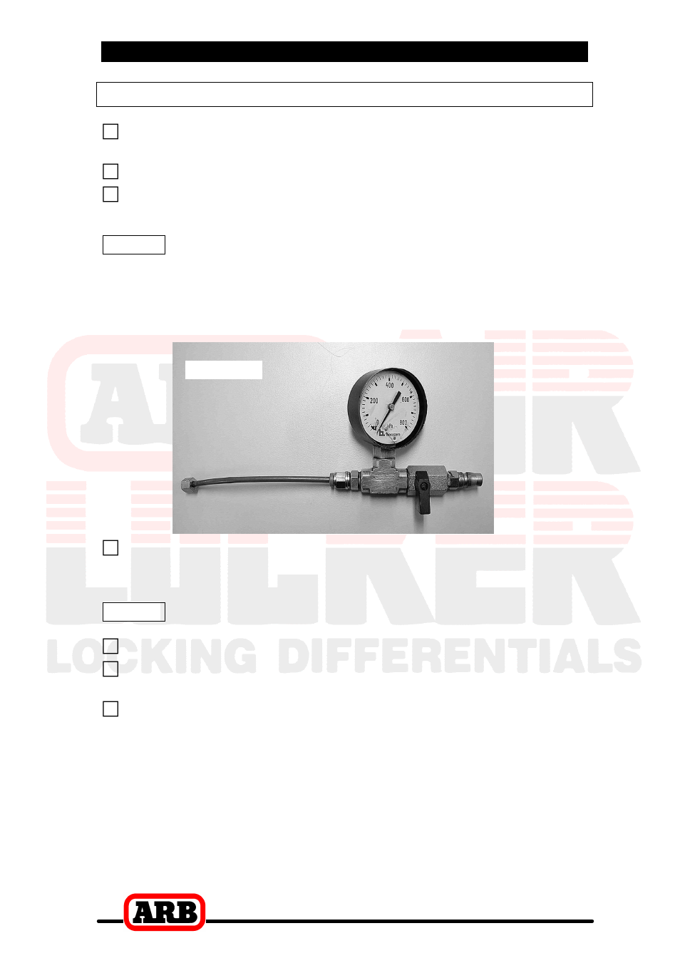 3 installing the air locker, Bench testing the air locker | ARB RD110 User Manual | Page 26 / 42