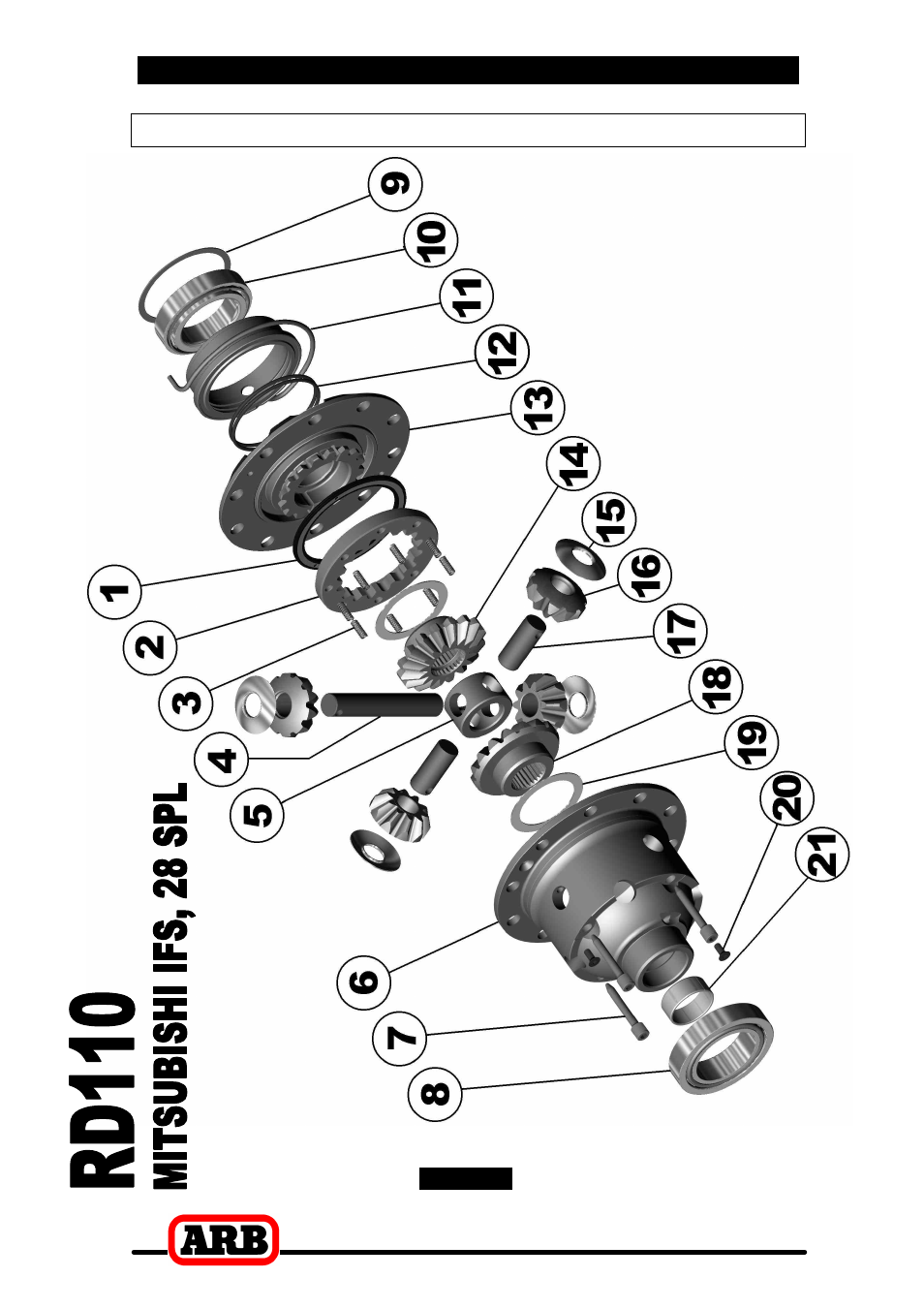 7 parts list, Exploded assembly diagram | ARB RD110 User Manual | Page 41 / 42