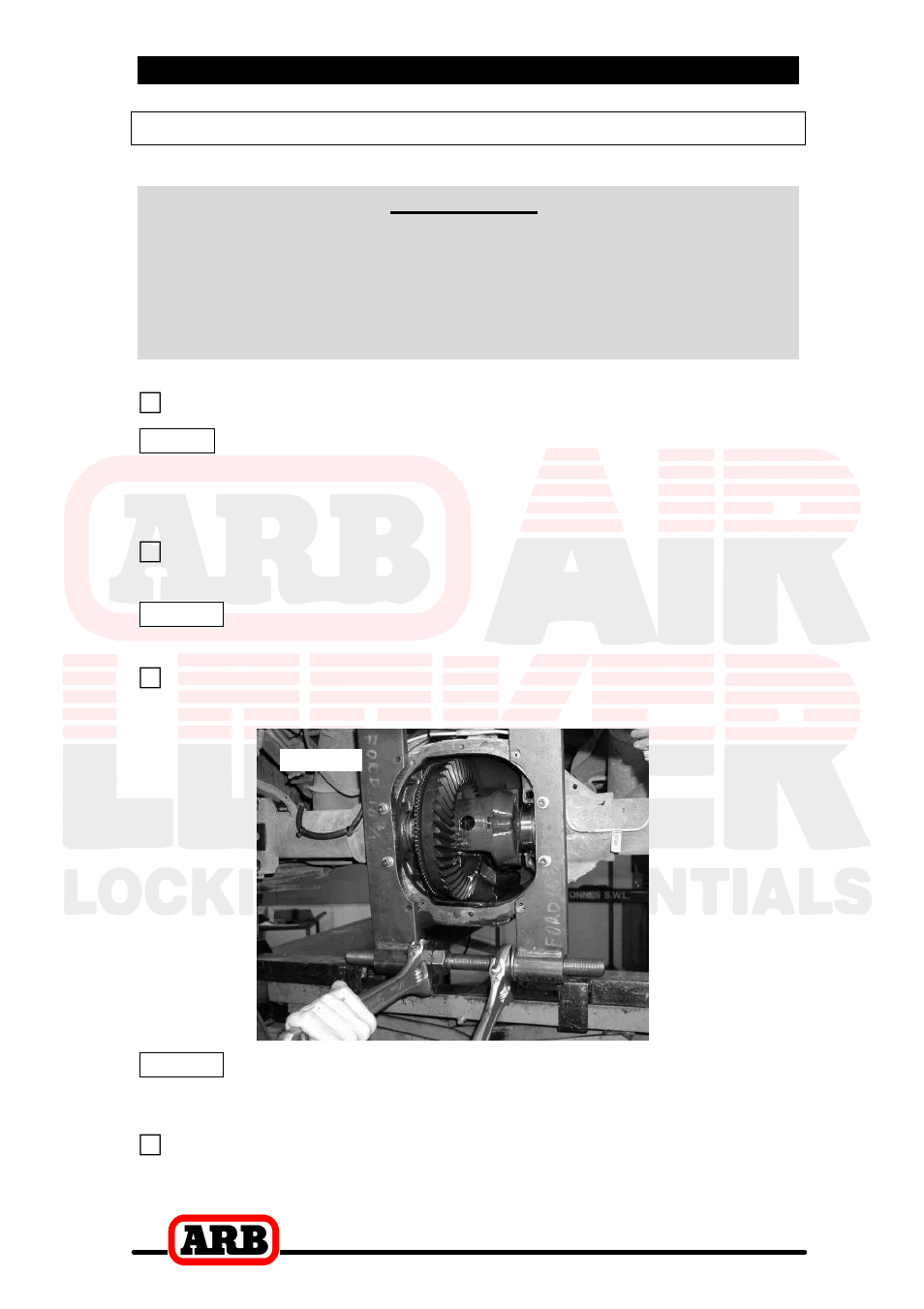 2 removing the existing differential, Spreading the differential housing important | ARB RD106 User Manual | Page 10 / 48