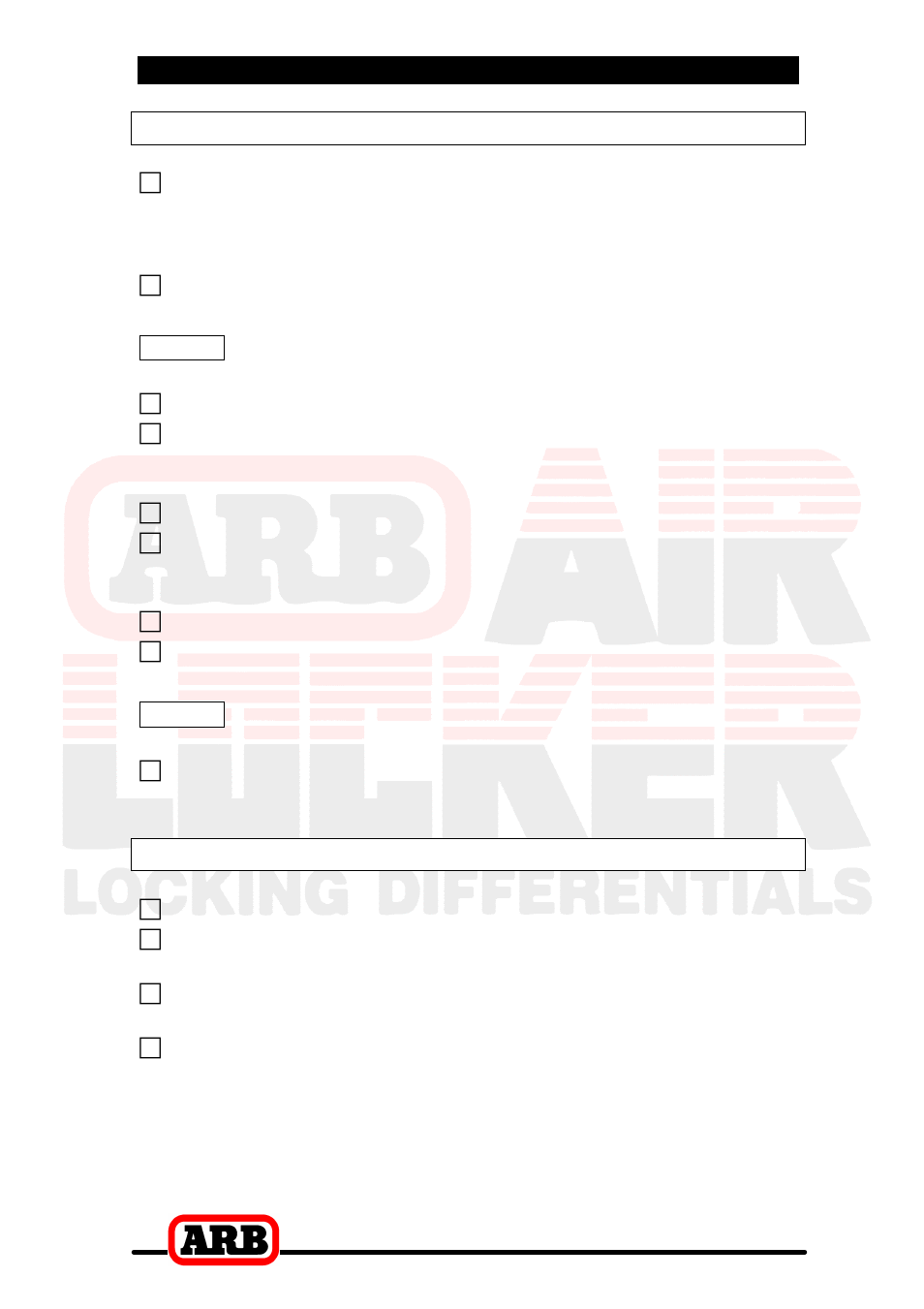 4 installing the air locker, Air locker final assembly, Final backlash checking | ARB RD106 User Manual | Page 28 / 48