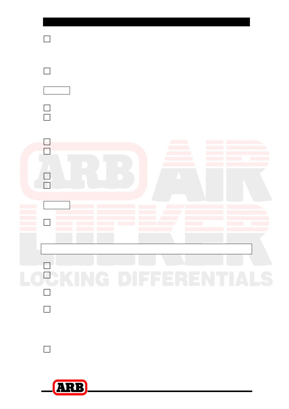 4 installing the air locker, Final backlash checking | ARB RD107 User Manual | Page 26 / 48