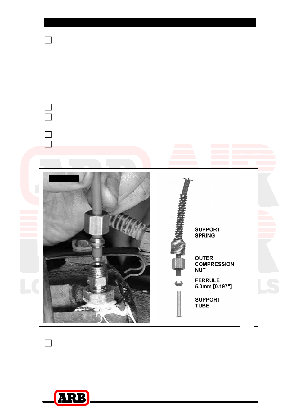 5 installing the air system, Connection to the bulkhead fitting | ARB RD107 User Manual | Page 36 / 48