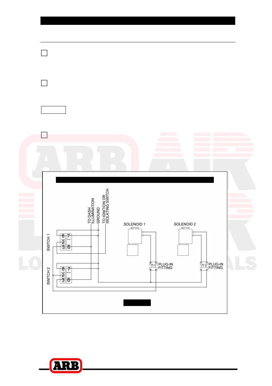 6 mounting & connecting the electrical system, Dual air locker system | ARB RD107 User Manual | Page 42 / 48