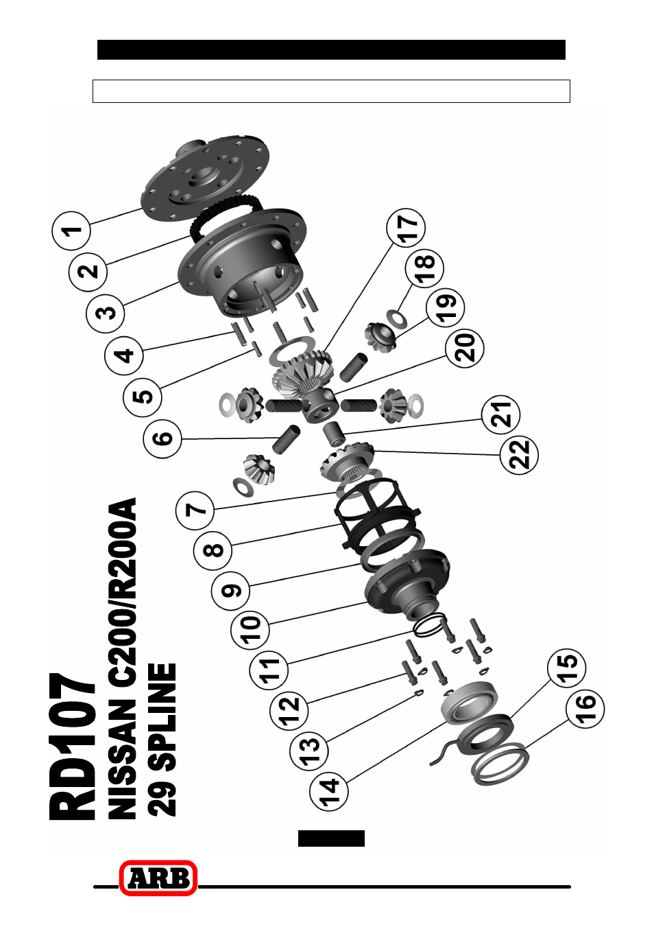 8 parts list, Exploded assembly diagram | ARB RD107 User Manual | Page 47 / 48