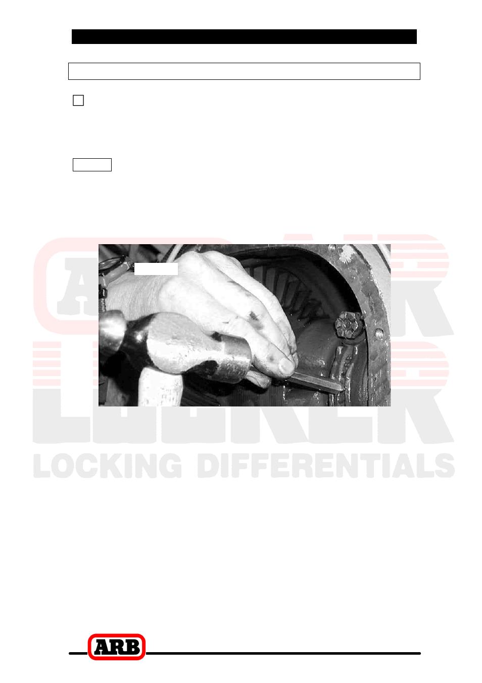 2 removing the existing differential, Marking the bearing caps | ARB RD107 User Manual | Page 8 / 48