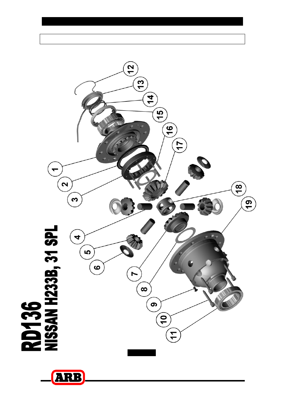 7 parts list, Exploded assembly diagram | ARB RD136 User Manual | Page 41 / 42