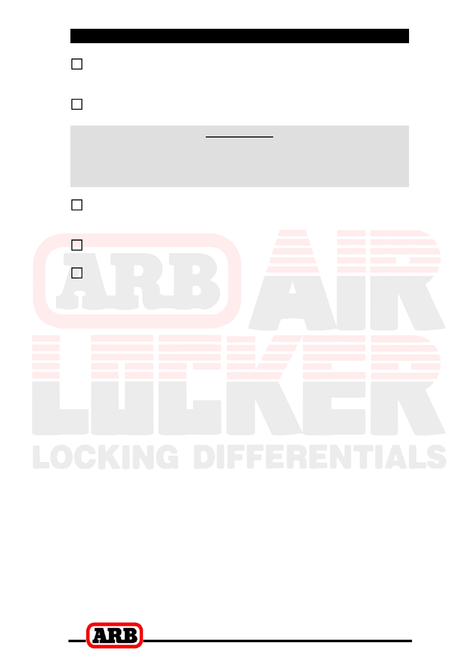 3 installing the air locker | ARB RD149 User Manual | Page 16 / 36
