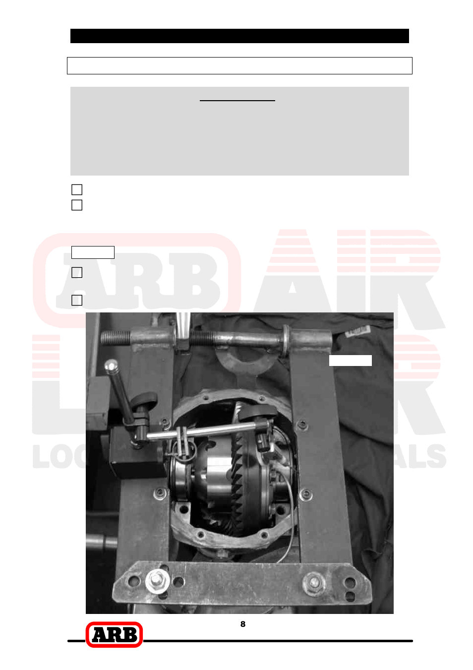 2 removing the existing differential, Spreading the differential housing, Important | ARB RD137 User Manual | Page 10 / 38