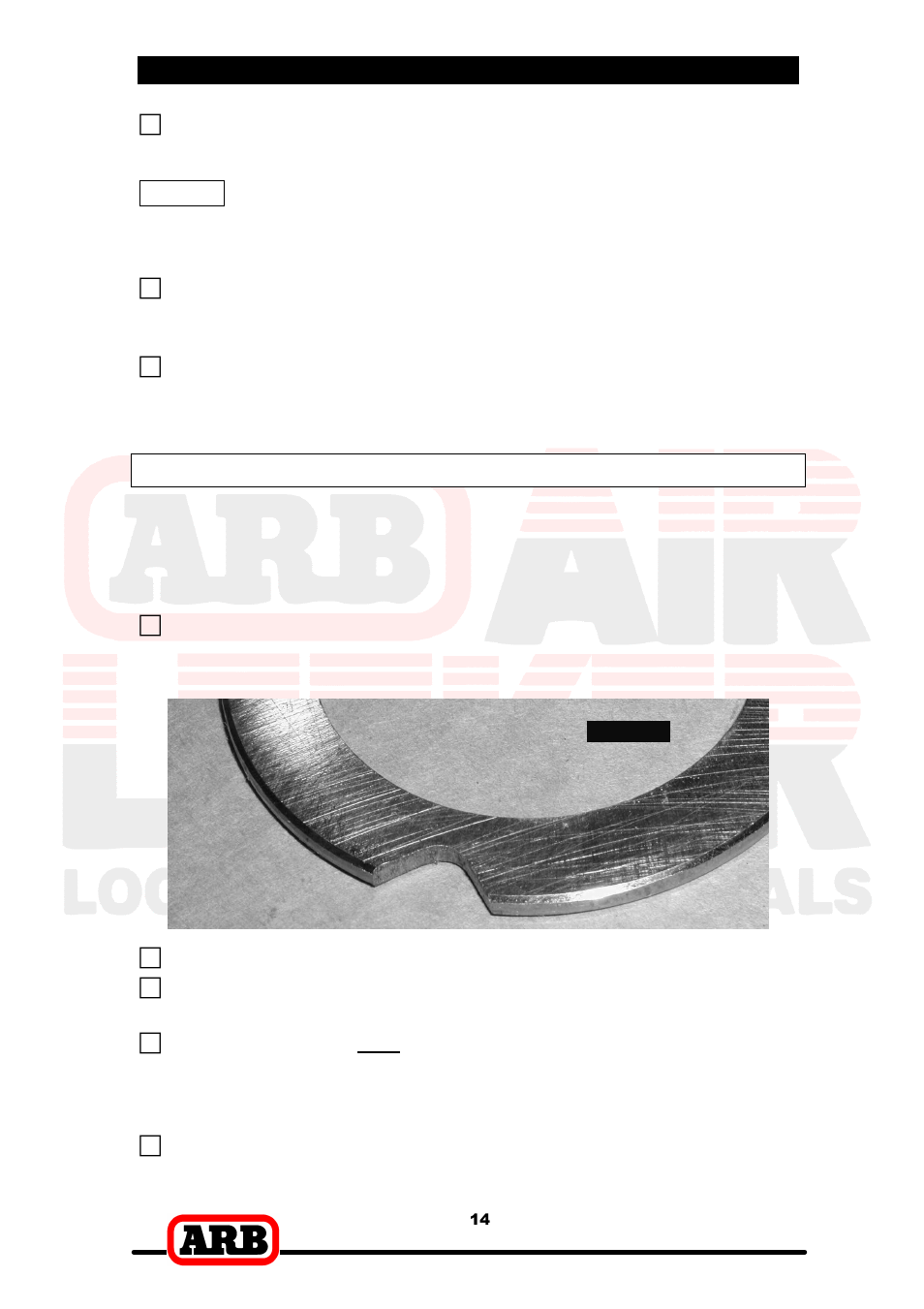 4 installing the air locker, Calculation & selection of pre-load shims | ARB RD137 User Manual | Page 16 / 38