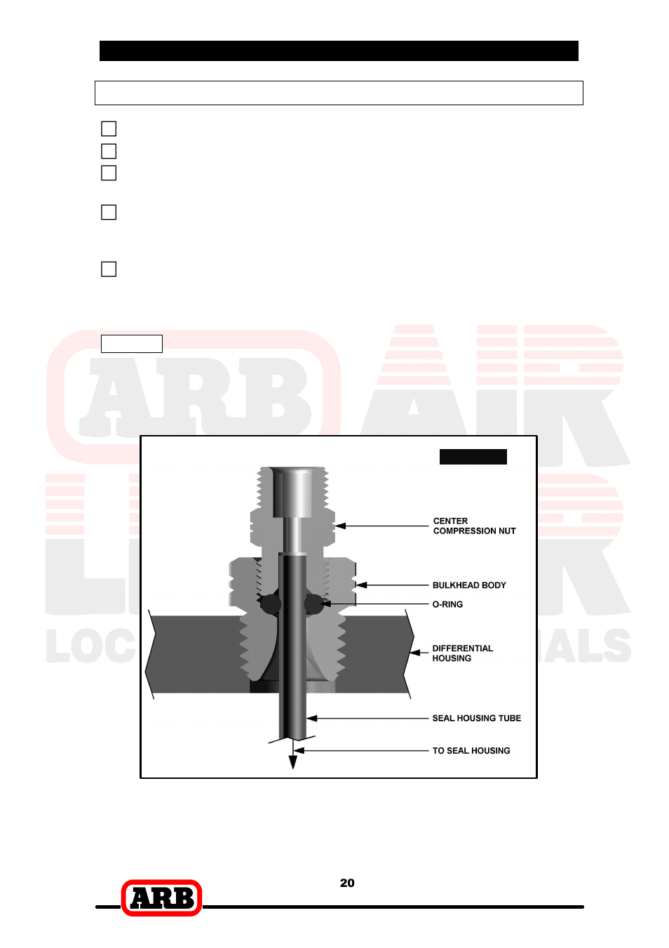 4 installing the air locker, Setting up the bulkhead fitting | ARB RD137 User Manual | Page 22 / 38