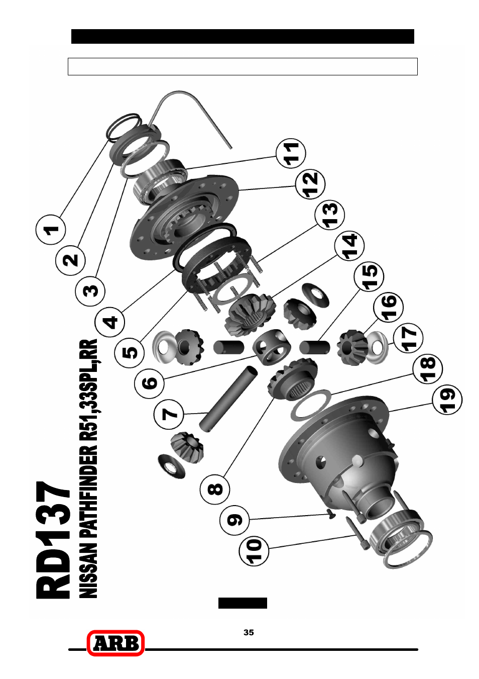 8 parts list, Exploded assembly diagram | ARB RD137 User Manual | Page 37 / 38