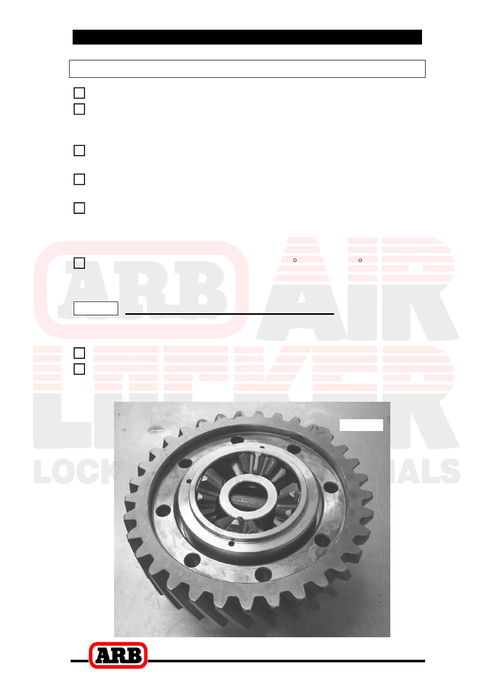 3 installing the air locker, Re-mounting the ring gear | ARB RD145 User Manual | Page 10 / 34