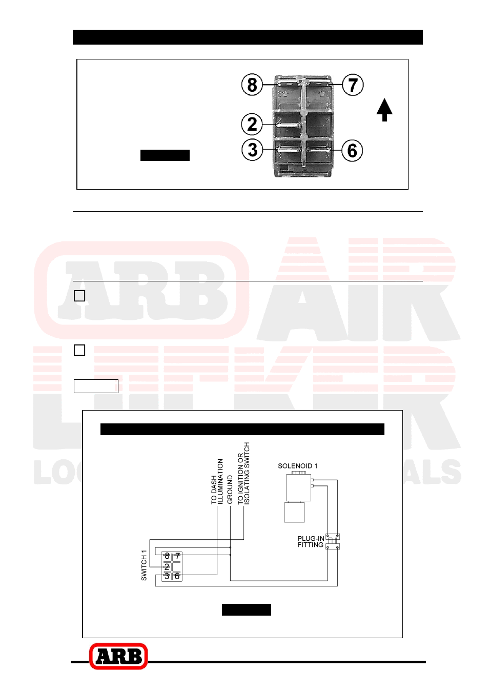 Switch terminal identification, 5 mounting & connecting the electrical system, Connection to an alternate air source | Single air locker system | ARB RD145 User Manual | Page 27 / 34