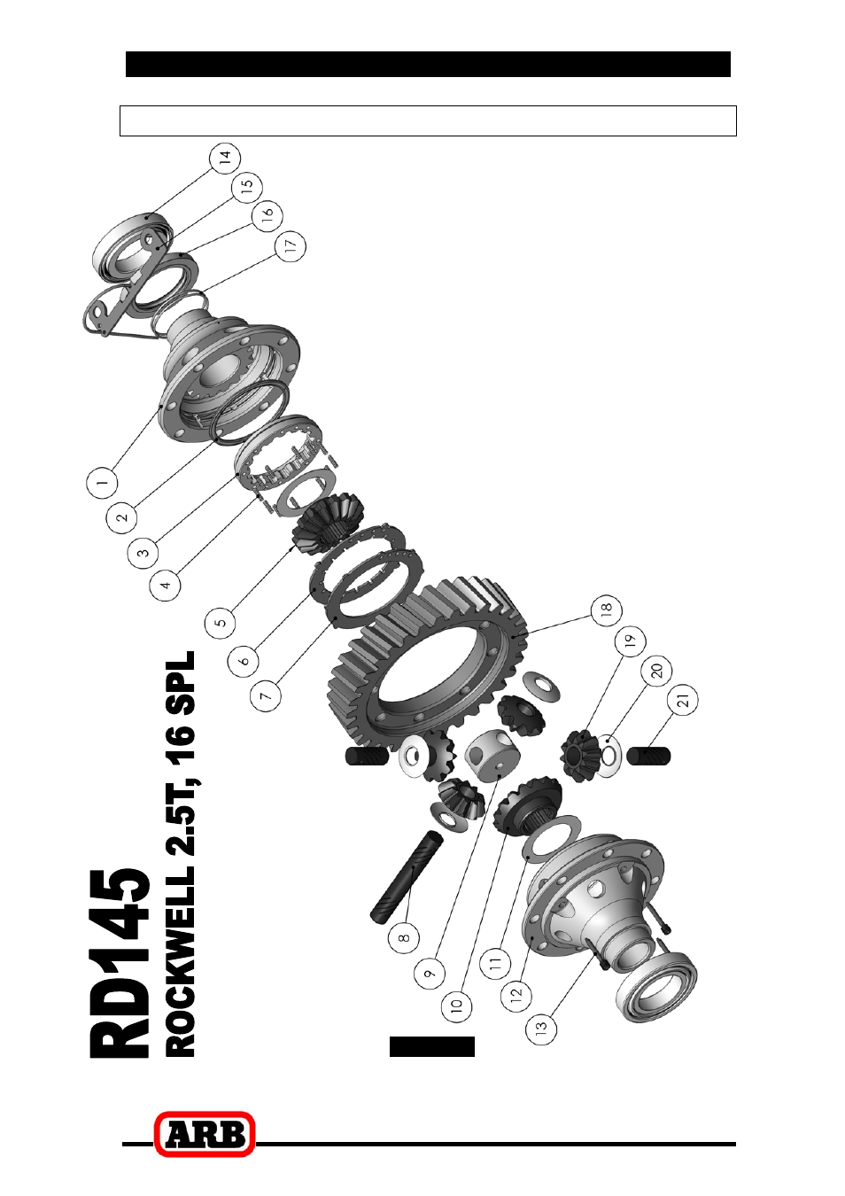 7 parts list, Exploded assembly diagram | ARB RD145 User Manual | Page 33 / 34