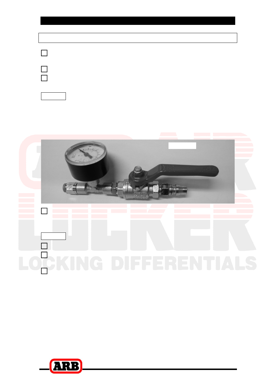 3 installing the air locker, Bench testing the air locker | ARB RD75 User Manual | Page 22 / 36