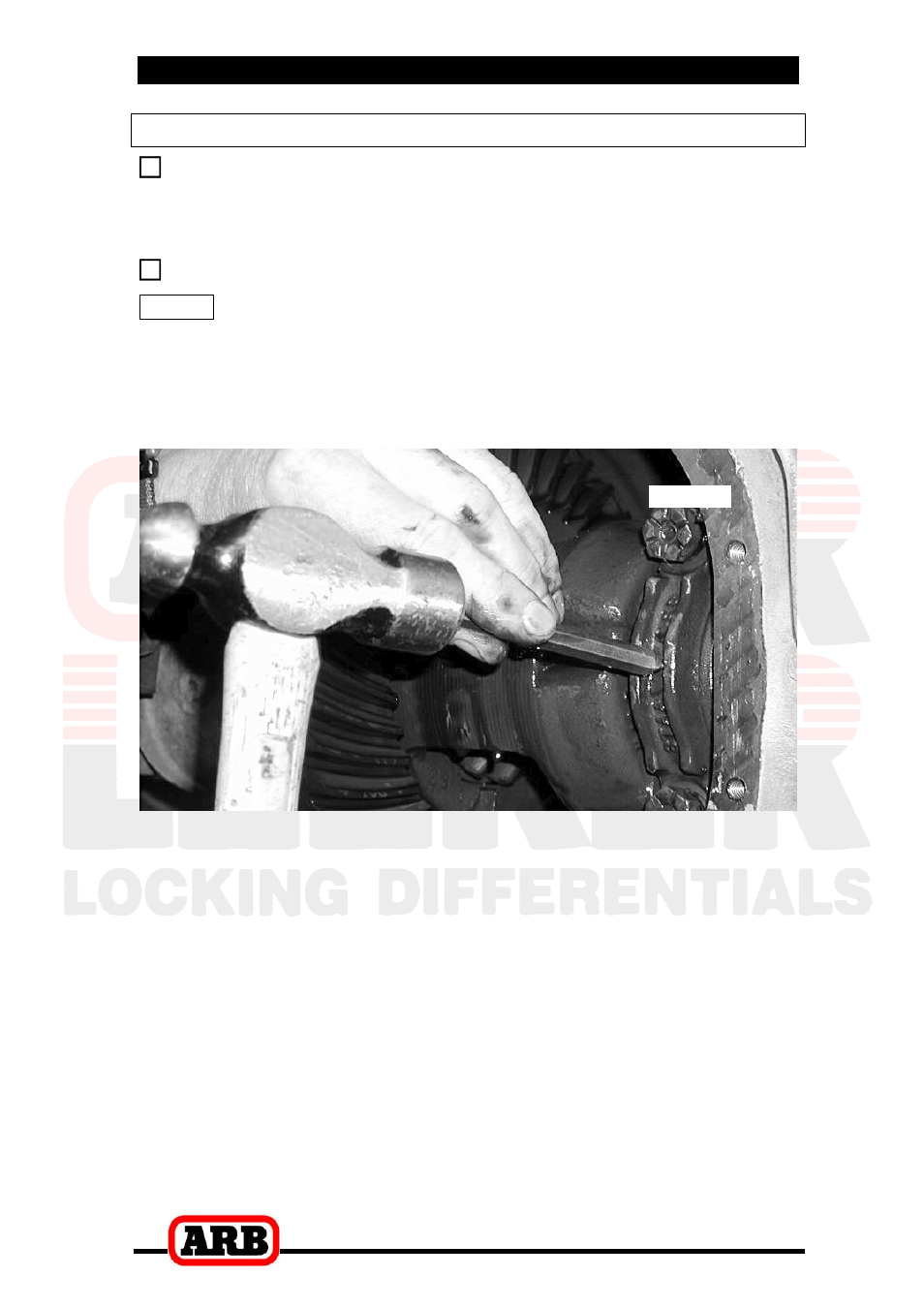 2 removing the existing differential, Marking the bearing caps | ARB RD75 User Manual | Page 8 / 36