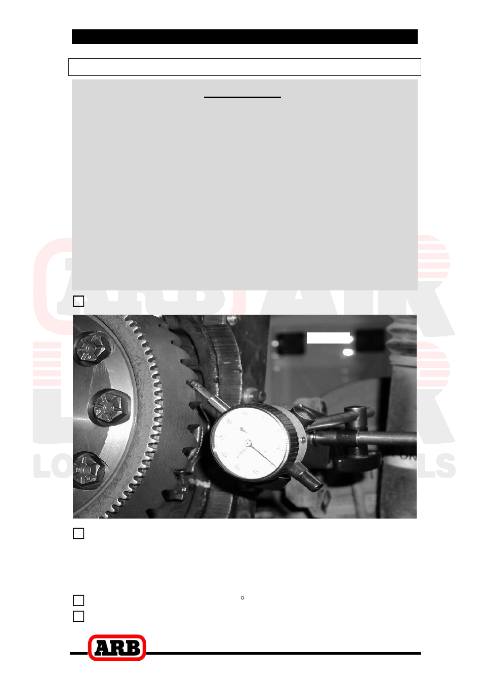 2 removing the existing differential, Checking the current backlash amount, Important | ARB RD75 User Manual | Page 9 / 36