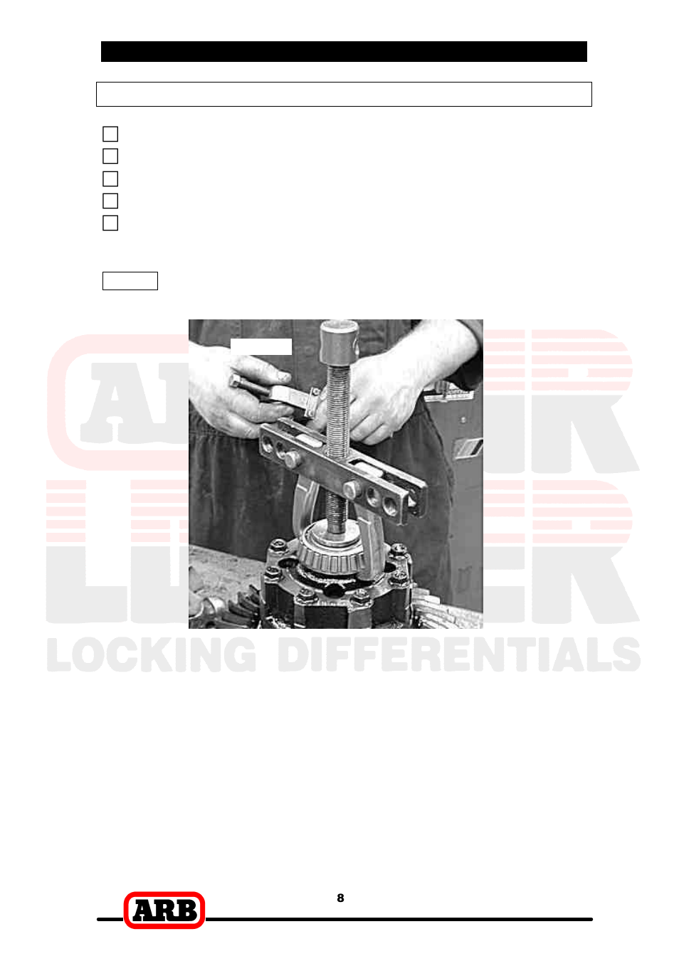 2 removing the existing differential, Removing the differential carrier | ARB RD87 User Manual | Page 10 / 38