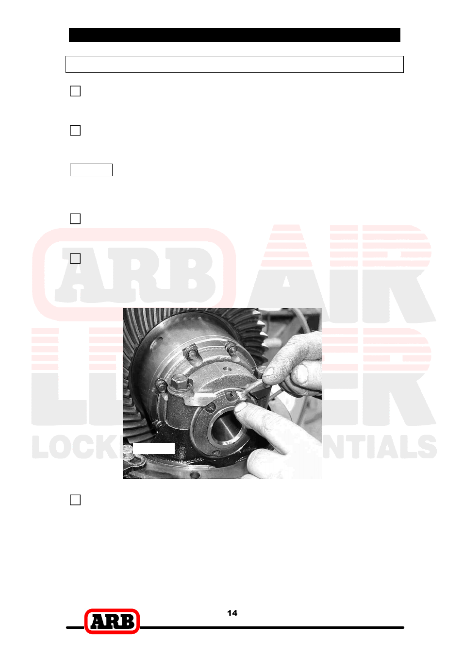 3 installing the air locker, Installing the seal housing | ARB RD87 User Manual | Page 16 / 38