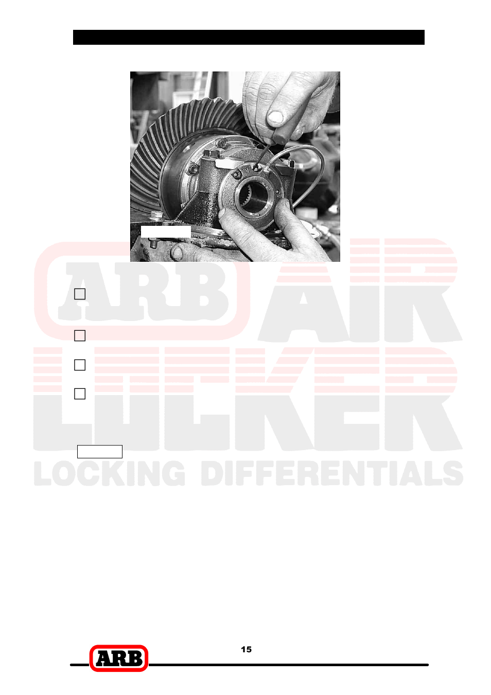 3 installing the air locker | ARB RD87 User Manual | Page 17 / 38