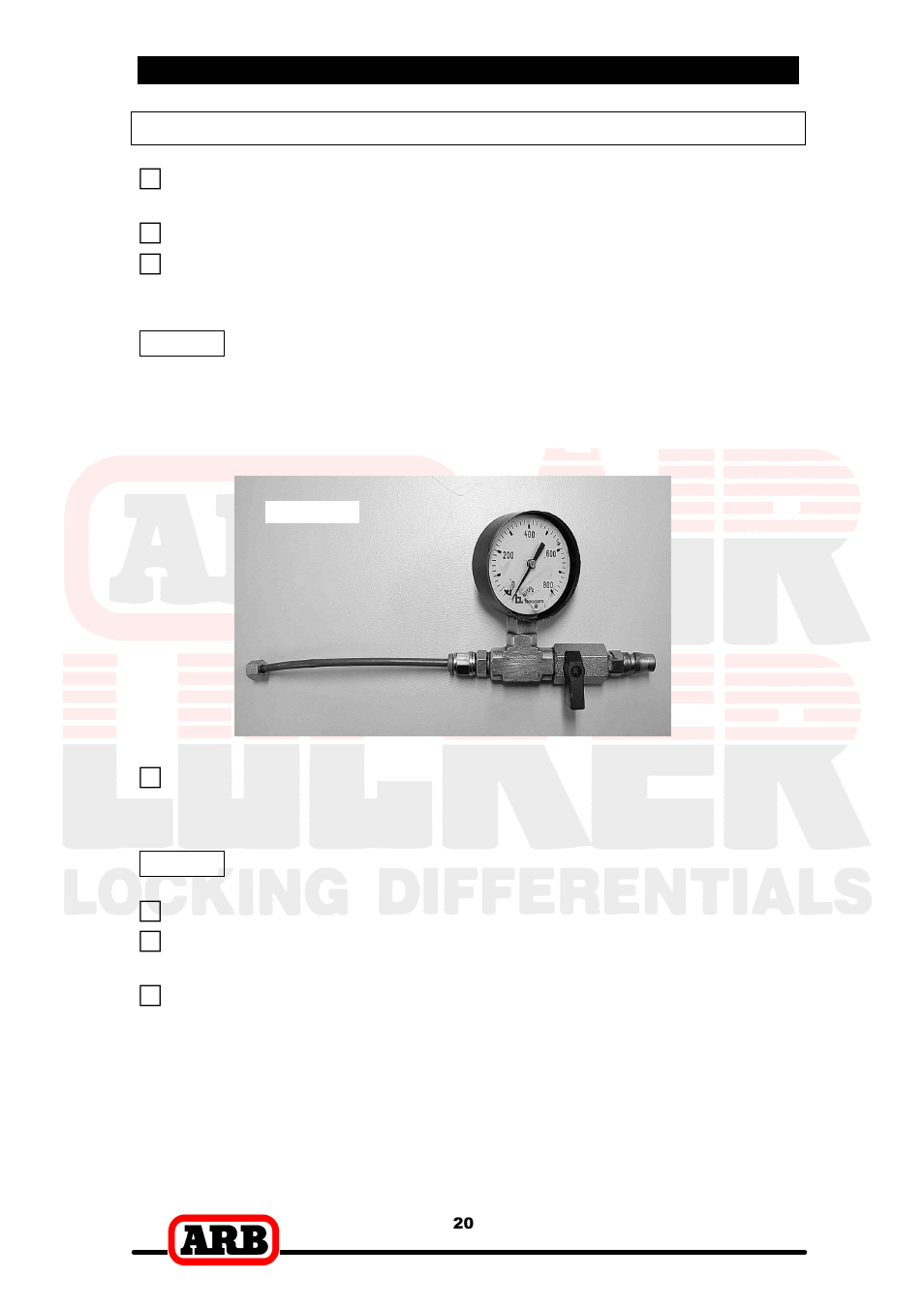 3 installing the air locker, Bench testing the air locker | ARB RD87 User Manual | Page 22 / 38