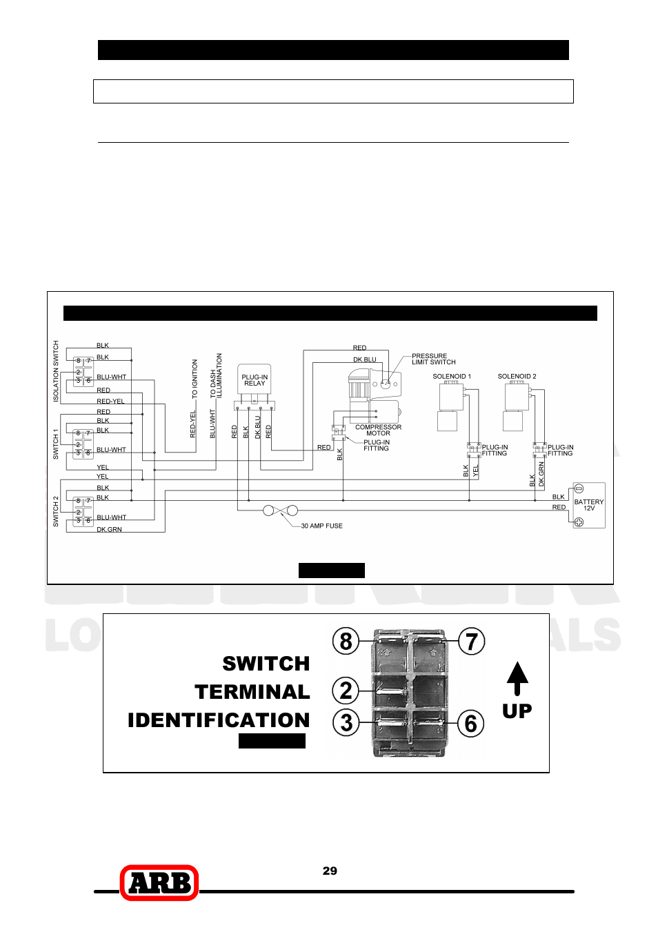 Switch terminal identification up | ARB RD87 User Manual | Page 31 / 38