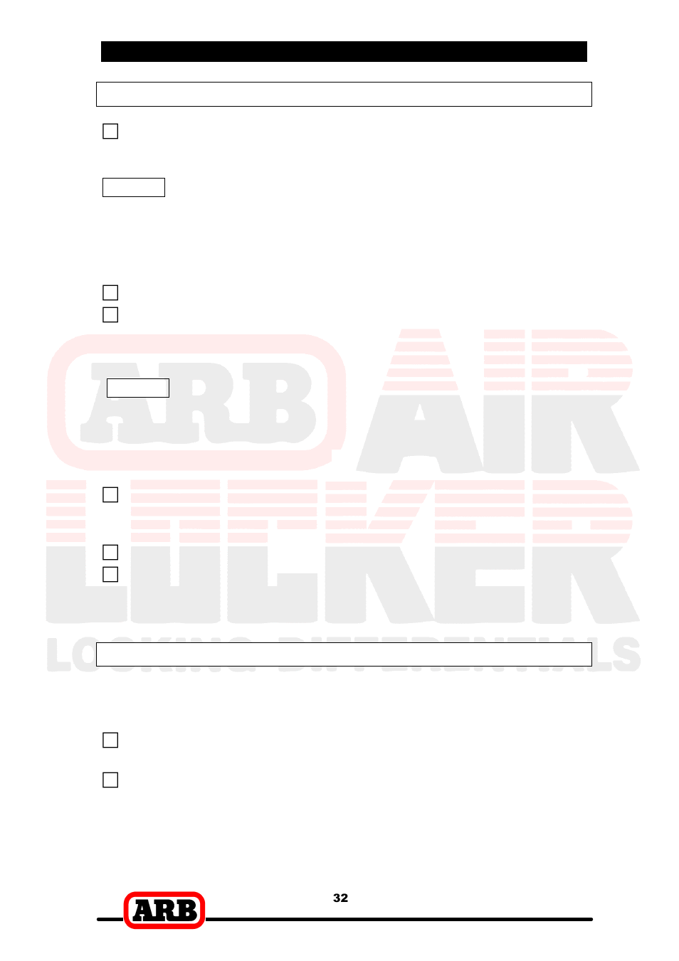 6 testing & final assembly, Leak testing, Testing the air locker actuation | ARB RD87 User Manual | Page 34 / 38