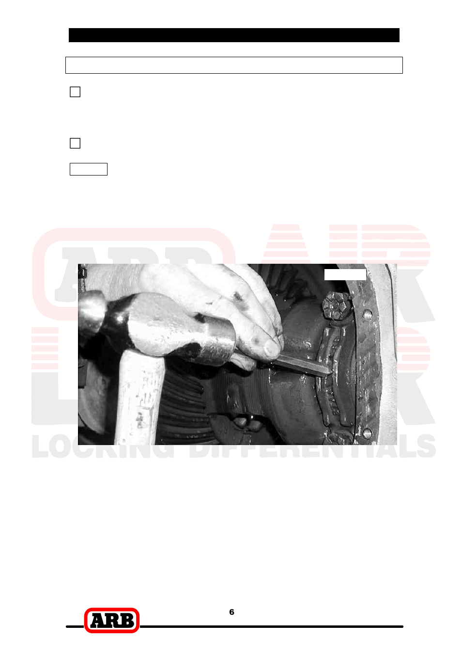 2 removing the existing differential, Marking the bearing caps | ARB RD87 User Manual | Page 8 / 38