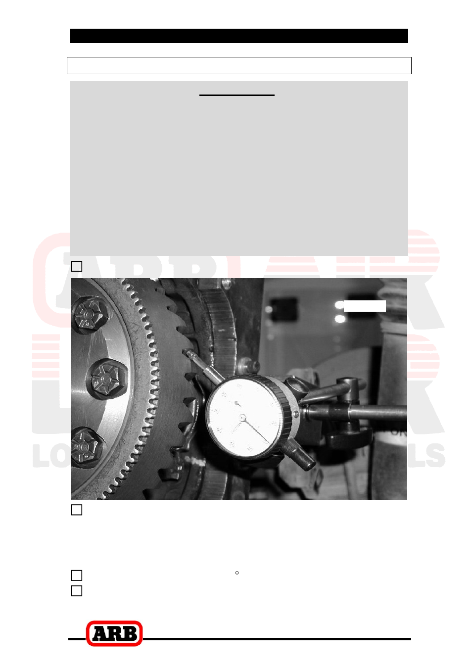 2 removing the existing differential, Checking the current backlash amount, Important | ARB RD74 User Manual | Page 9 / 36