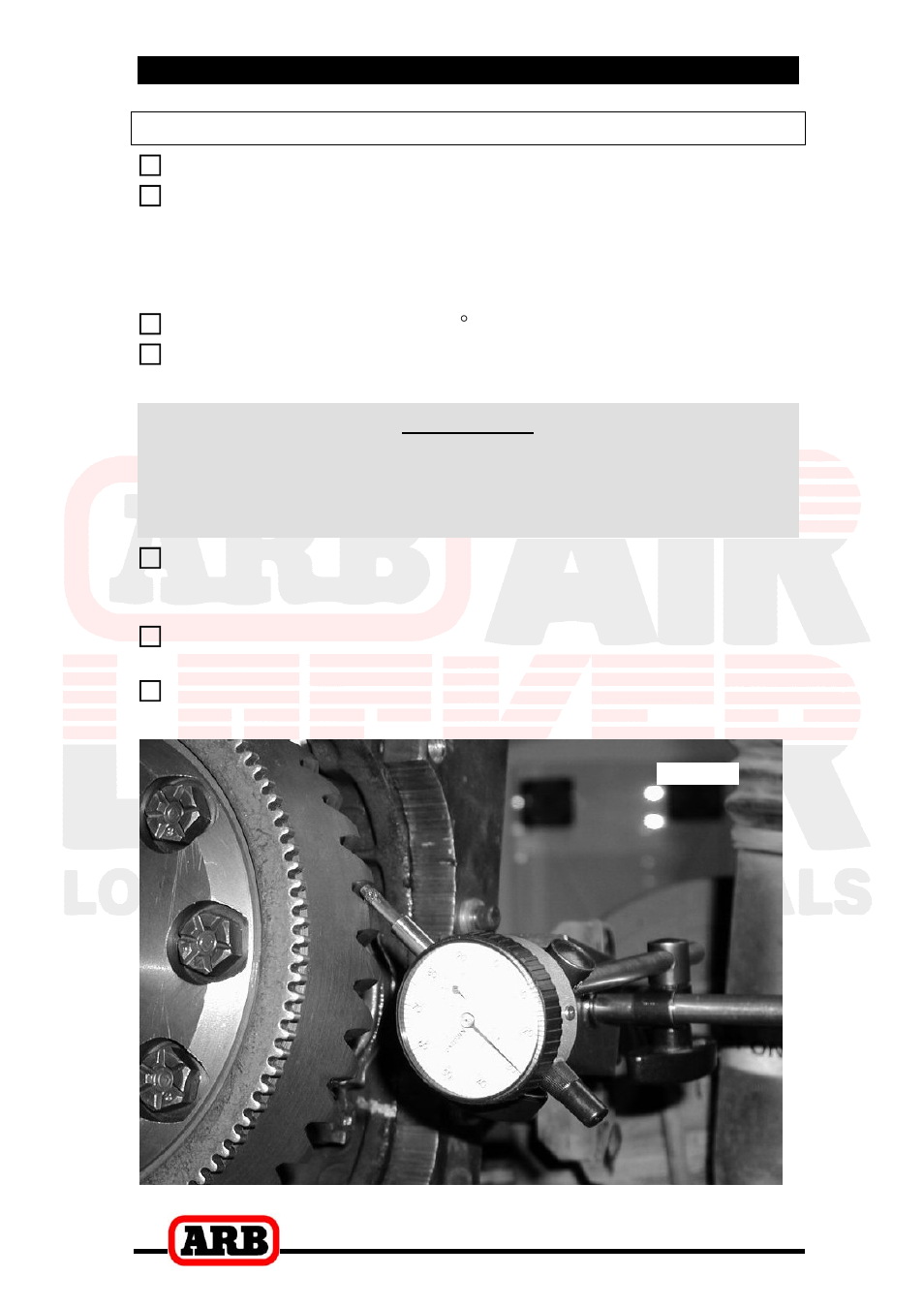 3 installing the air locker, Checking the backlash | ARB RD79 User Manual | Page 15 / 36