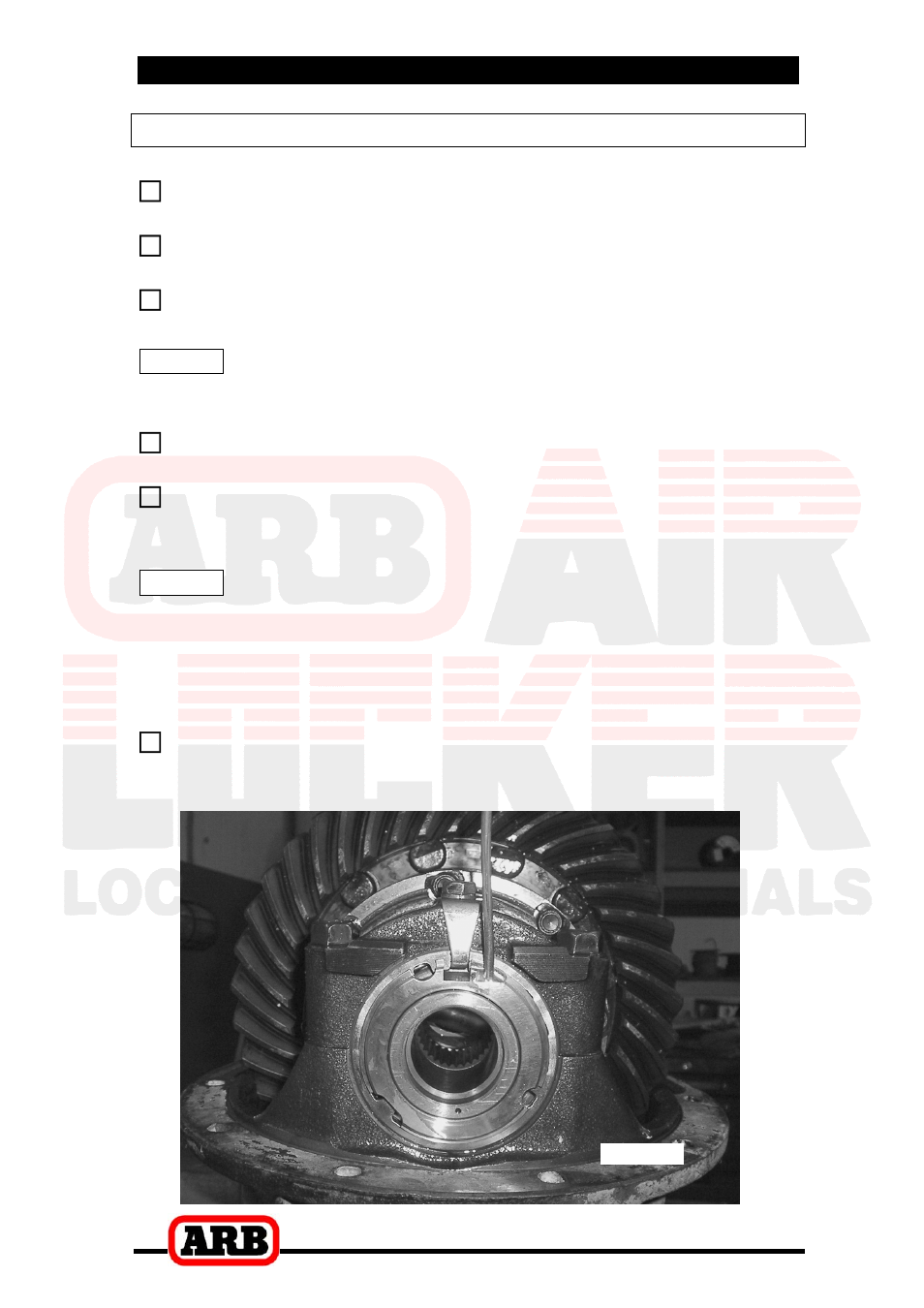 3 installing the air locker, Installing the seal housing | ARB RD79 User Manual | Page 16 / 36