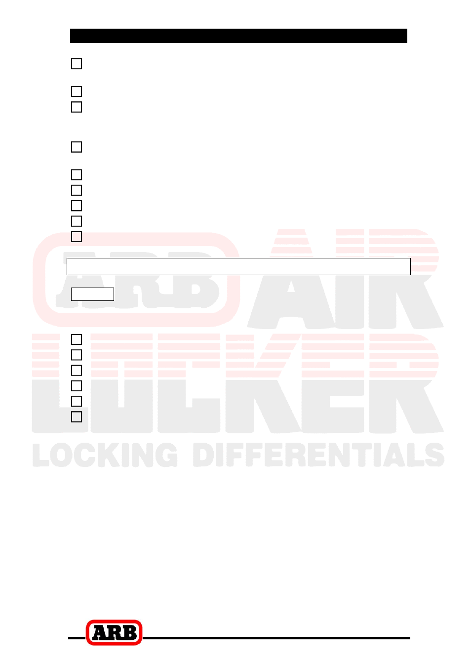 6 testing & final assembly, Filling the differential | ARB RD142 User Manual | Page 34 / 38