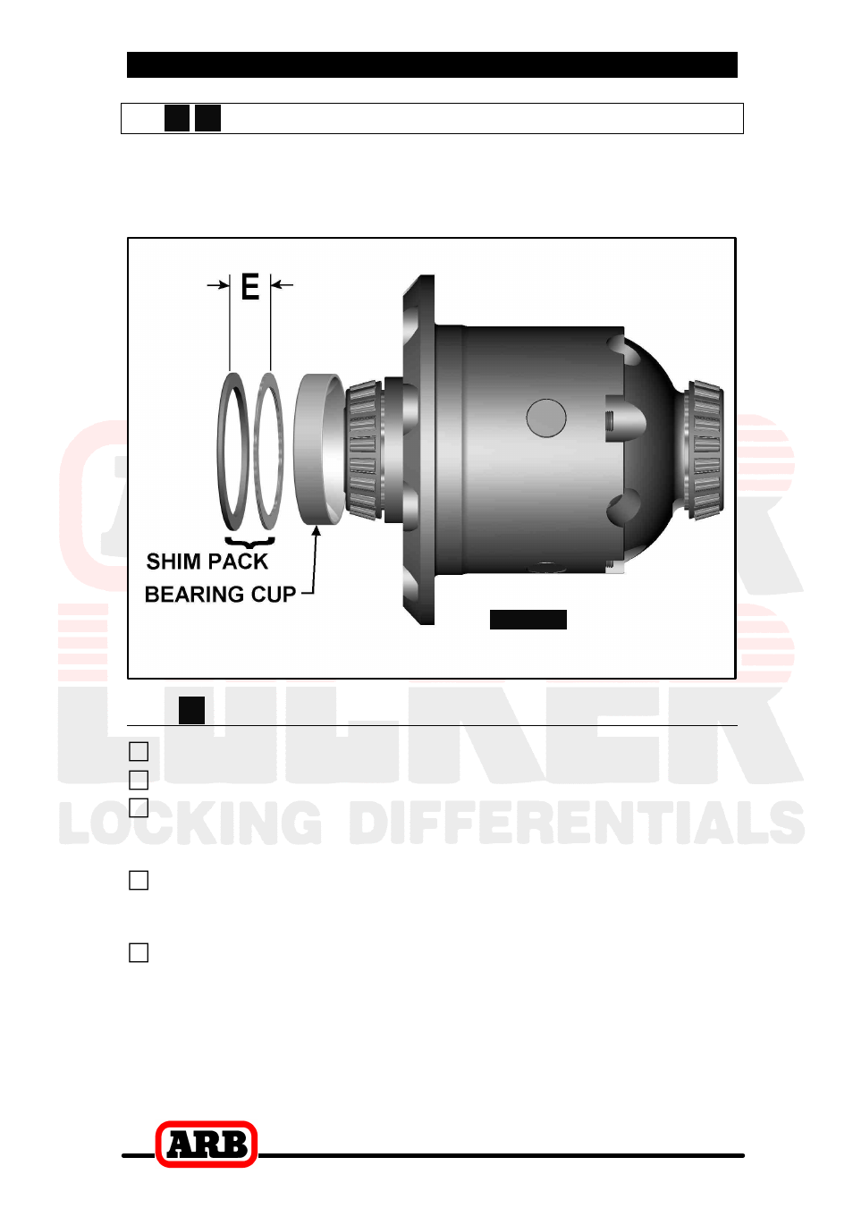 3 installing the air locker, Preload shim measurement, Front access housing preload | ARB RD90 User Manual | Page 18 / 46